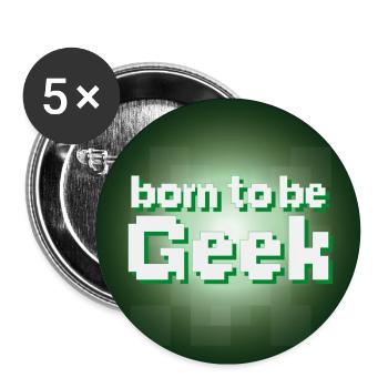 born to be geek - Lot de 5 grands badges (56 mm) - blanc - Devant
