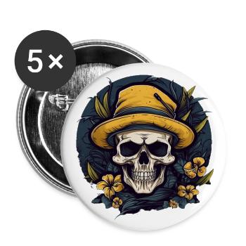 Le Contraste Éclatant de la Vie et de la Mort - Lot de 5 grands badges (56 mm) - blanc - Devant