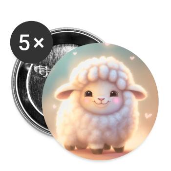 sheep sheep - Buttons large 2.2''/56 mm (5-pack) - white - Front