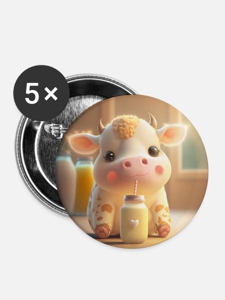 Baby Cow - Buttons large 2.2''/56 mm (5-pack) - white
