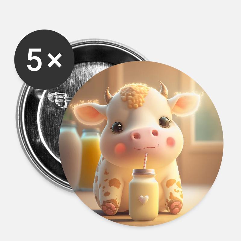 Baby Cow - Buttons large 2.2''/56 mm (5-pack) - white