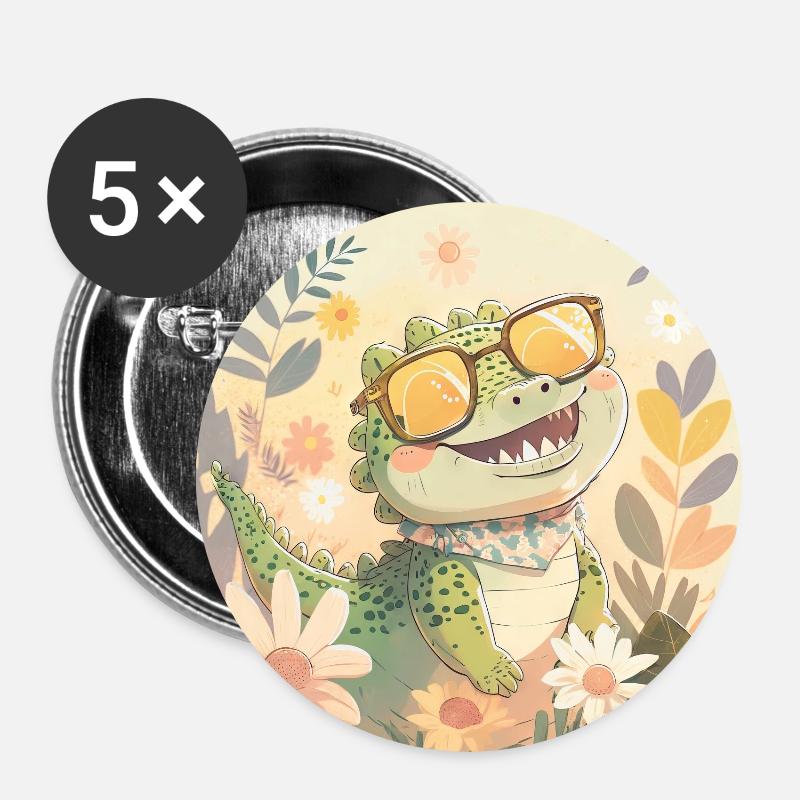 Baby Crocodile - Buttons large 2.2''/56 mm (5-pack) - white
