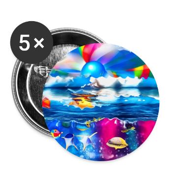 children having good time during summer holidays a - Buttons large 2.2''/56 mm (5-pack) - white - Front