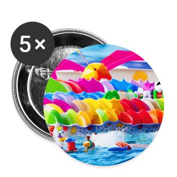 Spielzeug am Meer - Buttons groß 56 mm (5er Pack) - Weiß - Vorne