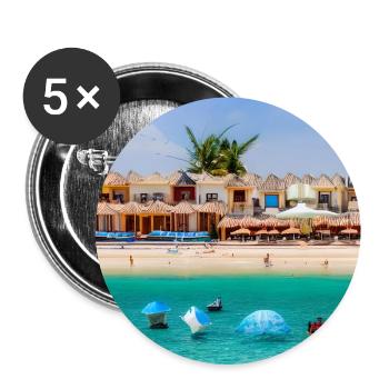 spending holiday at sea side - Buttons large 2.2''/56 mm (5-pack) - white - Front