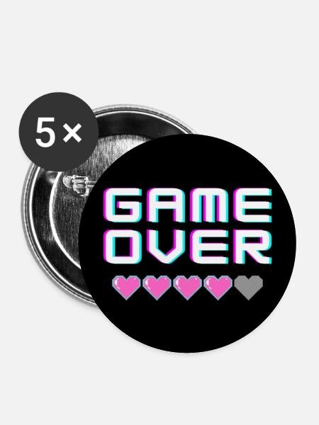 Game Over Geek - Buttons large 2.2''/56 mm (5-pack) - white