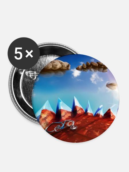 bicicle in the mountain with sunny sky and rocks - Buttons large 2.2''/56 mm (5-pack) - white