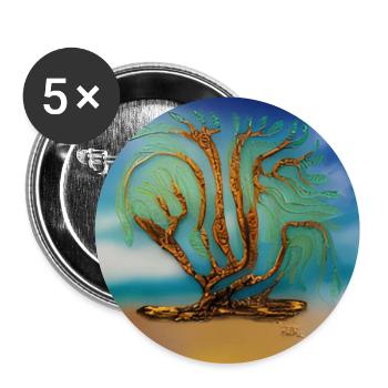 Alter Baum im Sommer - Buttons groß 56 mm (5er Pack) - Weiß - Vorne
