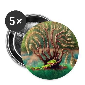 Alter Baum zu Ostern - Buttons groß 56 mm (5er Pack) - Weiß - Vorne