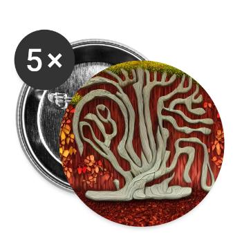 Alter Baum im Herbst - Buttons groß 56 mm (5er Pack) - Weiß - Vorne