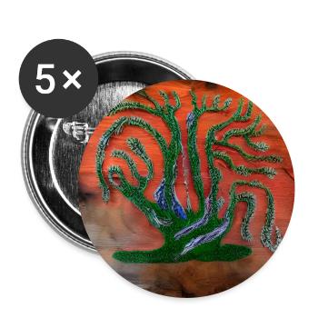 Alter Baum, aber voller Glück - Buttons groß 56 mm (5er Pack) - Weiß - Vorne