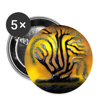Alter Baum in der Nacht - Buttons groß 56 mm (5er Pack) - Weiß - Vorne