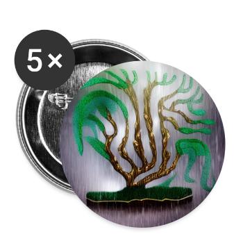 Alter Baum an regnerischen Sommertagen - Buttons groß 56 mm (5er Pack) - Weiß - Vorne