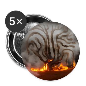 old tree burns - Buttons large 2.2''/56 mm (5-pack) - white - Front