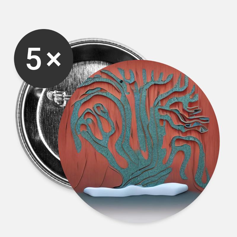 old tree waiting for spring - Buttons large 2.2''/56 mm (5-pack) - white