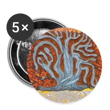 Alter Baum im Frühling - Buttons groß 56 mm (5er Pack) - Weiß - Vorne