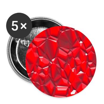 Edelstein (Glanz, Rot) - Buttons groß 56 mm (5er Pack) - Weiß - Vorne