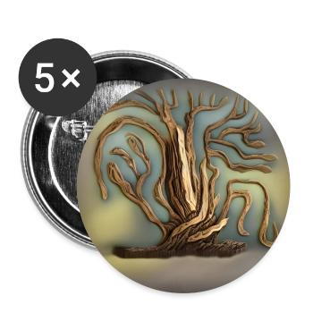 Bel arbre ancien - Lot de 5 grands badges (56 mm) - blanc - Devant
