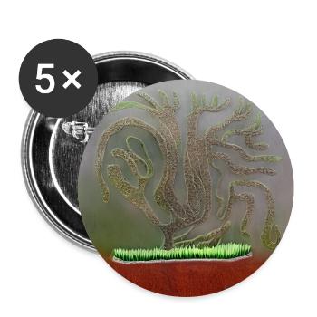 wunderschöner alter Baum - Buttons groß 56 mm (5er Pack) - Weiß - Vorne
