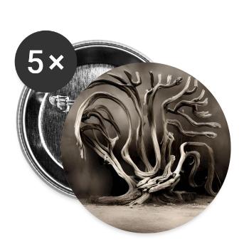 Alter Baum wartet auf die Zukunft - Buttons groß 56 mm (5er Pack) - Weiß - Vorne