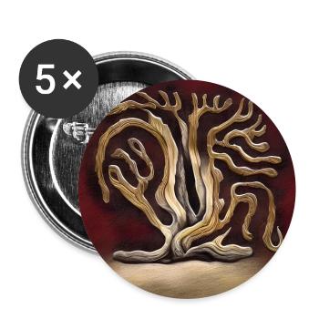 Alter Baum in Rot - Buttons groß 56 mm (5er Pack) - Weiß - Vorne