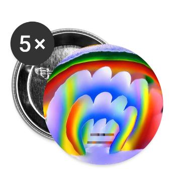 Arc-en-ciel en hiver - Lot de 5 grands badges (56 mm) - blanc - Devant