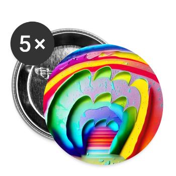 rainbow in sunny rainy day - Buttons large 2.2''/56 mm (5-pack) - white - Front
