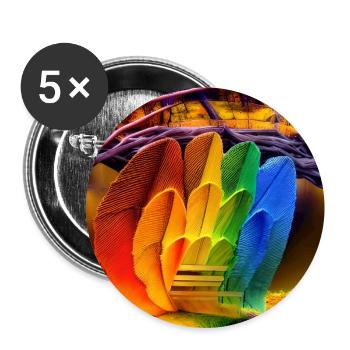rainbow in autumn - Buttons large 2.2''/56 mm (5-pack) - white - Front