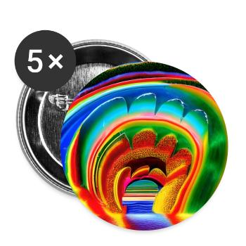 sunny day rainbow - Buttons large 2.2''/56 mm (5-pack) - white - Front