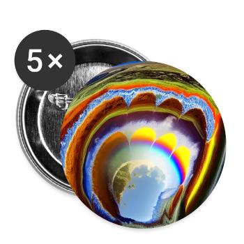 rainbow with sun from above - Buttons large 2.2''/56 mm (5-pack) - white - Front