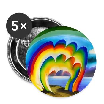 rainbow for artists with great sun above - Buttons large 2.2''/56 mm (5-pack) - white - Front