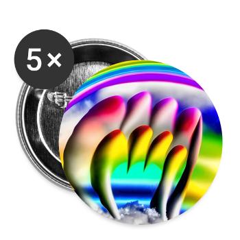 Regenbogen an sonnigen Tagen - Buttons groß 56 mm (5er Pack) - Weiß - Vorne