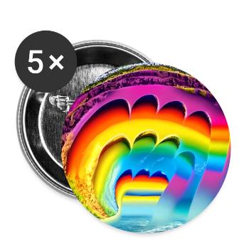 Arc-en-ciel en été - Lot de 5 grands badges (56 mm) - blanc - Devant