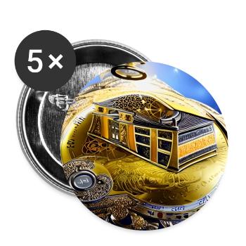 Abstraktion der Uhr - Buttons groß 56 mm (5er Pack) - Weiß - Vorne