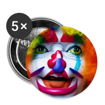 Clown Face - Buttons large 2.2''/56 mm (5-pack) - white - Front