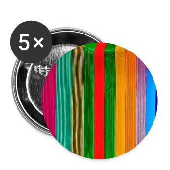 vertical thick strips of crazy colours - Buttons large 2.2''/56 mm (5-pack) - white - Front