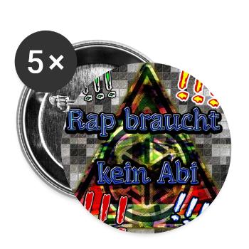 Rap braucht kein Abi - Club WoW - Buttons groß 56 mm (5er Pack) - Weiß - Vorne