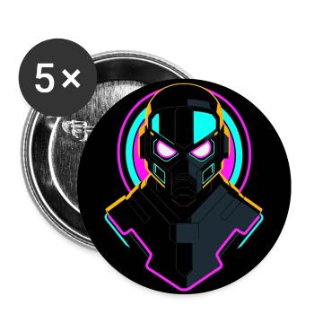 Neon Robot - Buttons large 2.2''/56 mm (5-pack) - white - Front