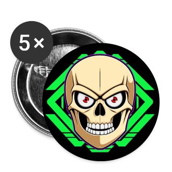 Skull - Buttons large 2.2''/56 mm (5-pack) - white - Front