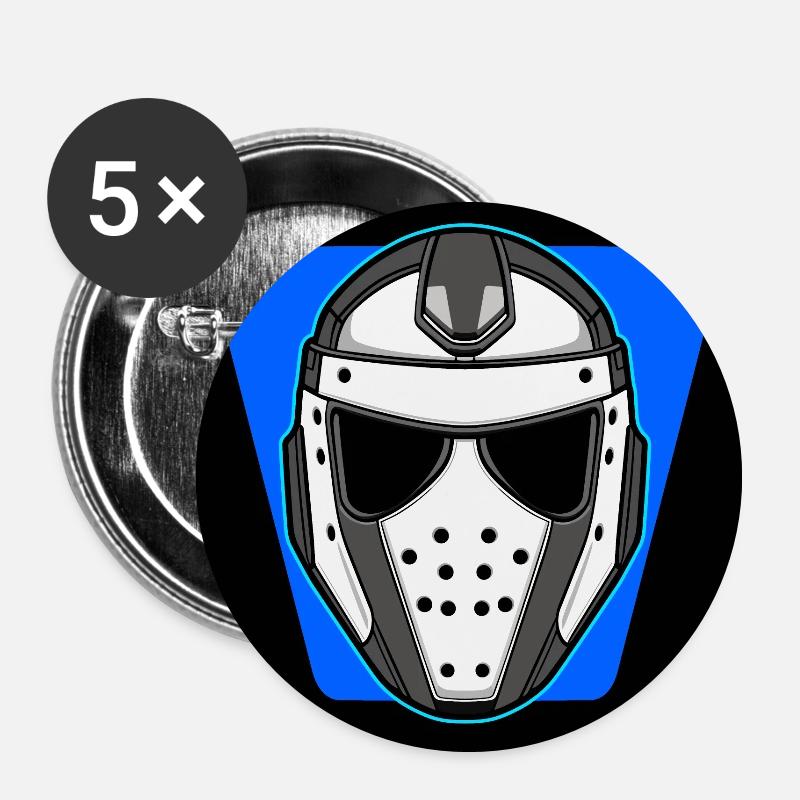 Eishockey Maske - Buttons groß 56 mm (5er Pack) - Weiß
