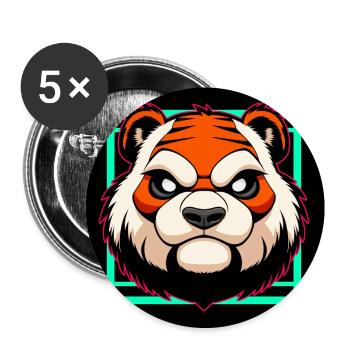 Tigre maléfique - Lot de 5 grands badges (56 mm) - blanc - Devant