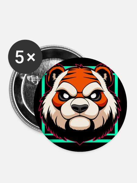Evil Tiger - Buttons large 2.2''/56 mm (5-pack) - white