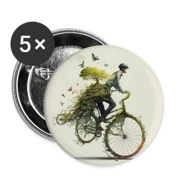 Life Is Like Riding A Bicycle You Must Keep Moving - Buttons large 2.2''/56 mm (5-pack) - white - Front