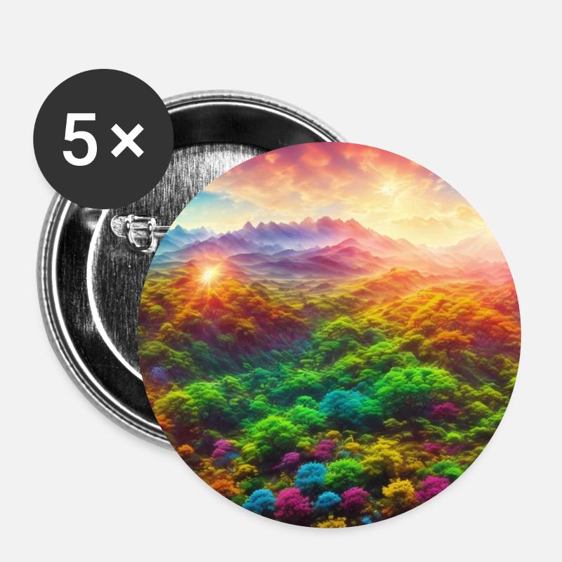 A technicolor world of vibrant colors - Buttons groß 56 mm (5er Pack) - Weiß
