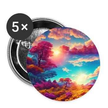 A vibrant technicolor planet - Buttons groß 56 mm (5er Pack) - Weiß - Vorne