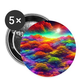 A technicolor planet - Buttons groß 56 mm (5er Pack) - Weiß - Vorne