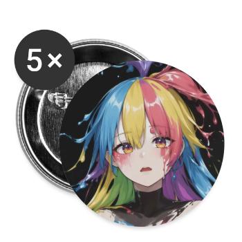 Anime Girl Paint Splash 5 - Buttons groß 56 mm (5er Pack) - Weiß - Vorne