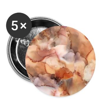 Beige marble pattern - Buttons large 2.2''/56 mm (5-pack) - white - Front