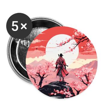 Samurai II - Buttons groß 56 mm (5er Pack) - Weiß - Vorne