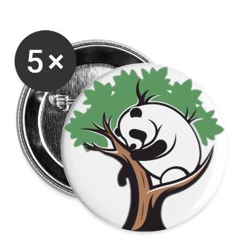 Panda dans un arbre - Lot de 5 grands badges (56 mm) - blanc - Devant